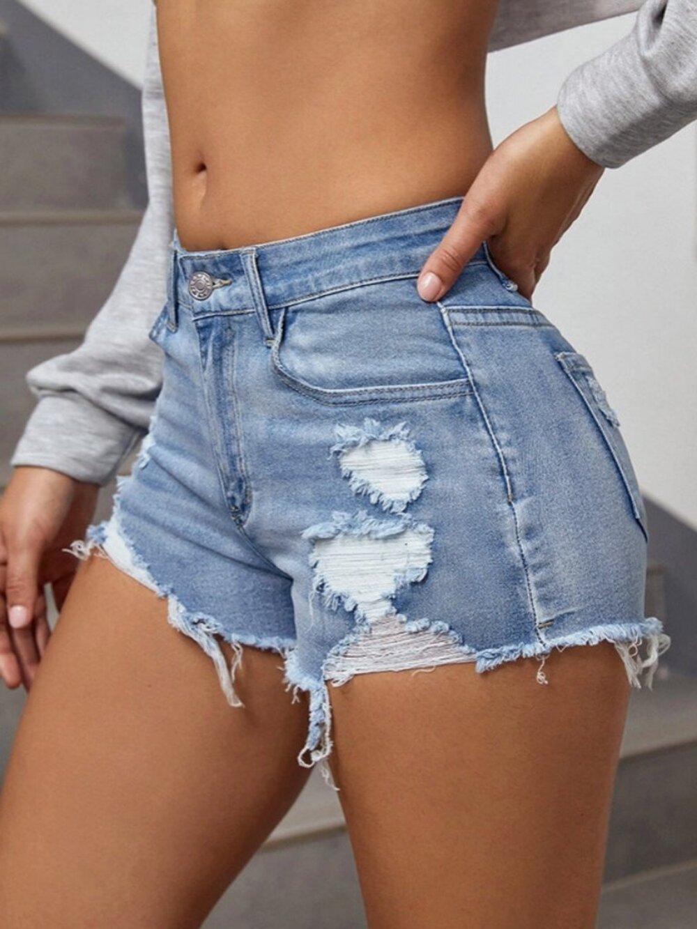 {NEW ARRIVAL} Sunkissed Distressed Denim Shorts